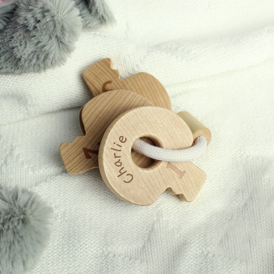 Personalised Wooden Baby Keys Name Only
