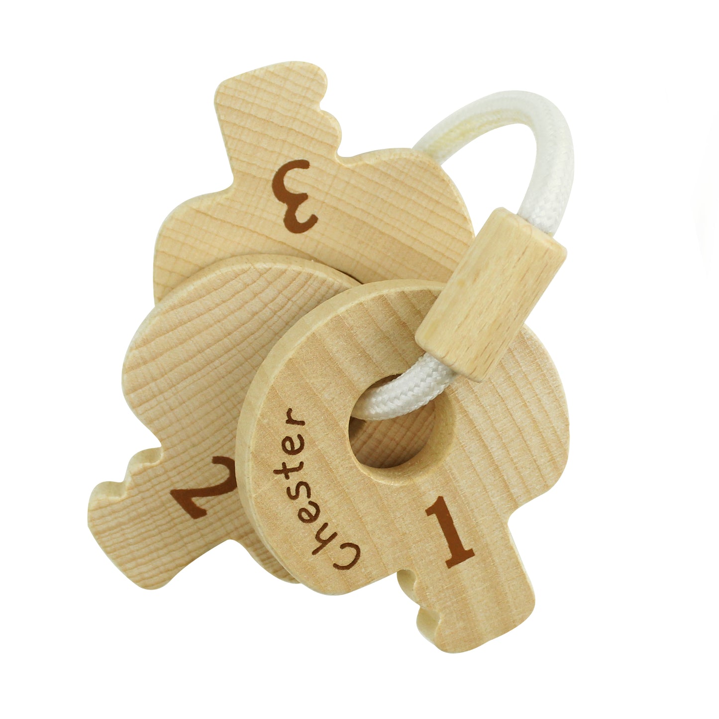 Personalised Wooden Baby Keys Name Only