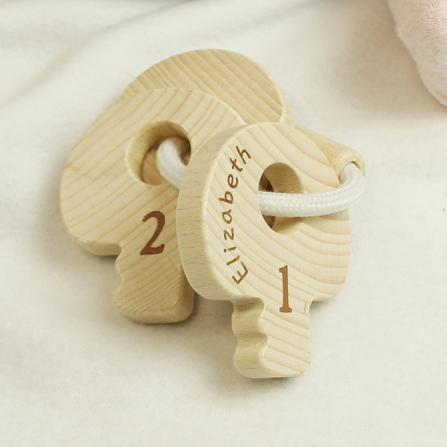 Personalised Wooden Baby Keys Name Only
