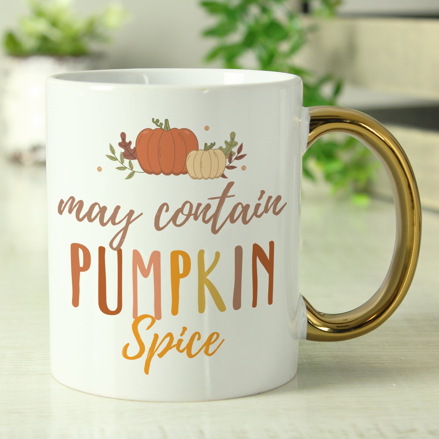 Pumpkin Spice Gold Handle Mug