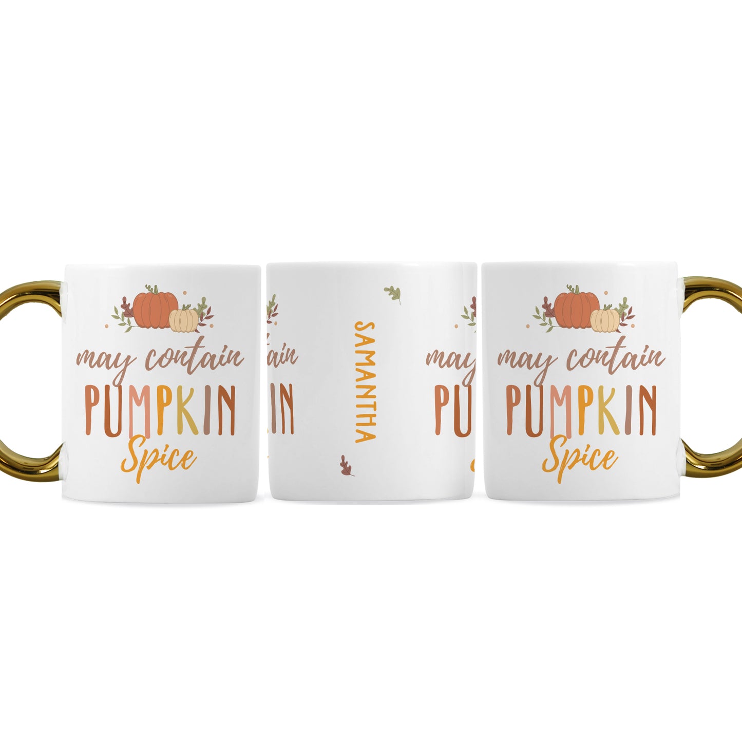 Pumpkin Spice Gold Handle Mug