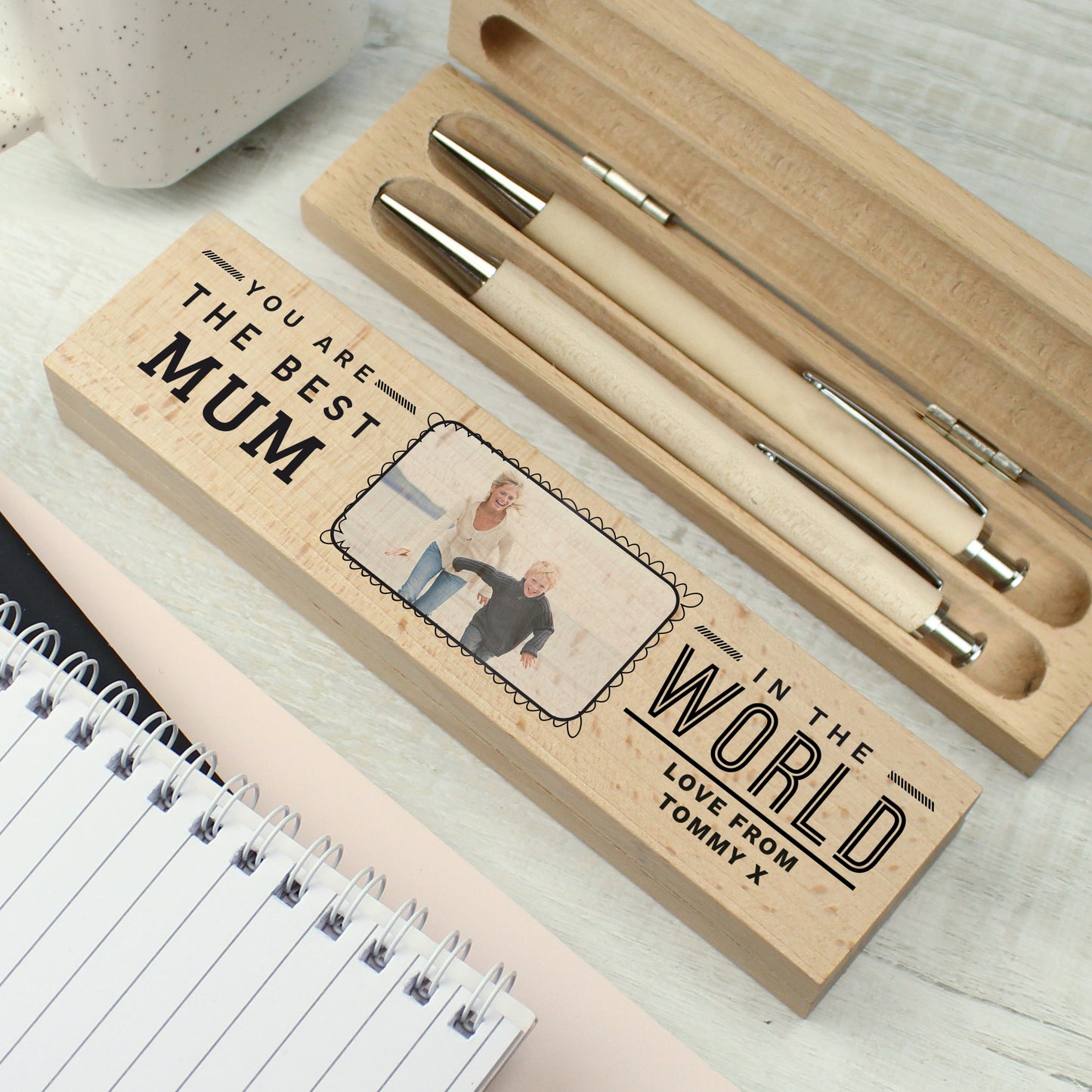 Personalised Wooden Pen And Pencil Set