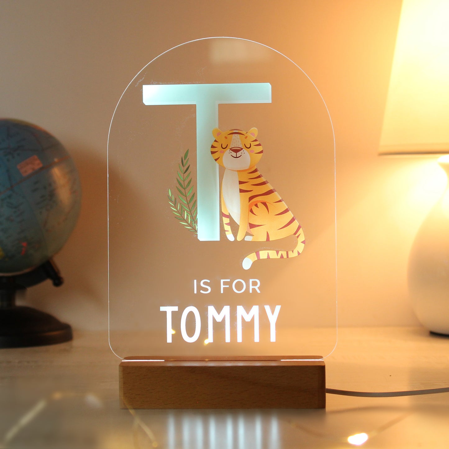 Animal Alphabet Wooden Based LED Light