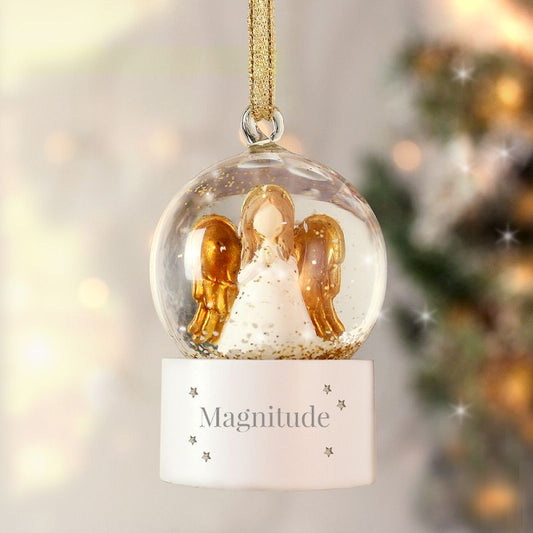 Personalised Angel Glitter Snow Globe Tree Decoration