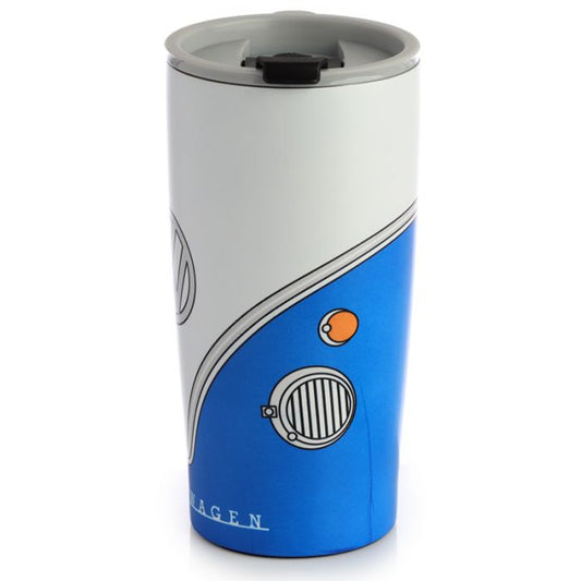Volkswagen VW Camper Bus Blue Reusable Stainless Hot & Cold Thermal Insulated Cup 500ml
