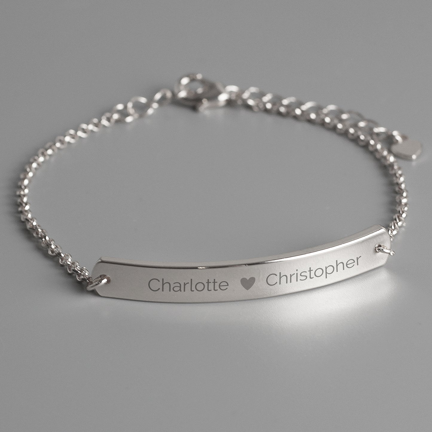 Personalised Jewellery Heart Bar Bracelet