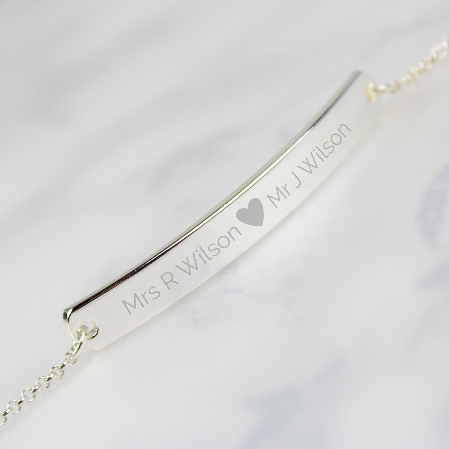 Personalised Jewellery Heart Bar Bracelet