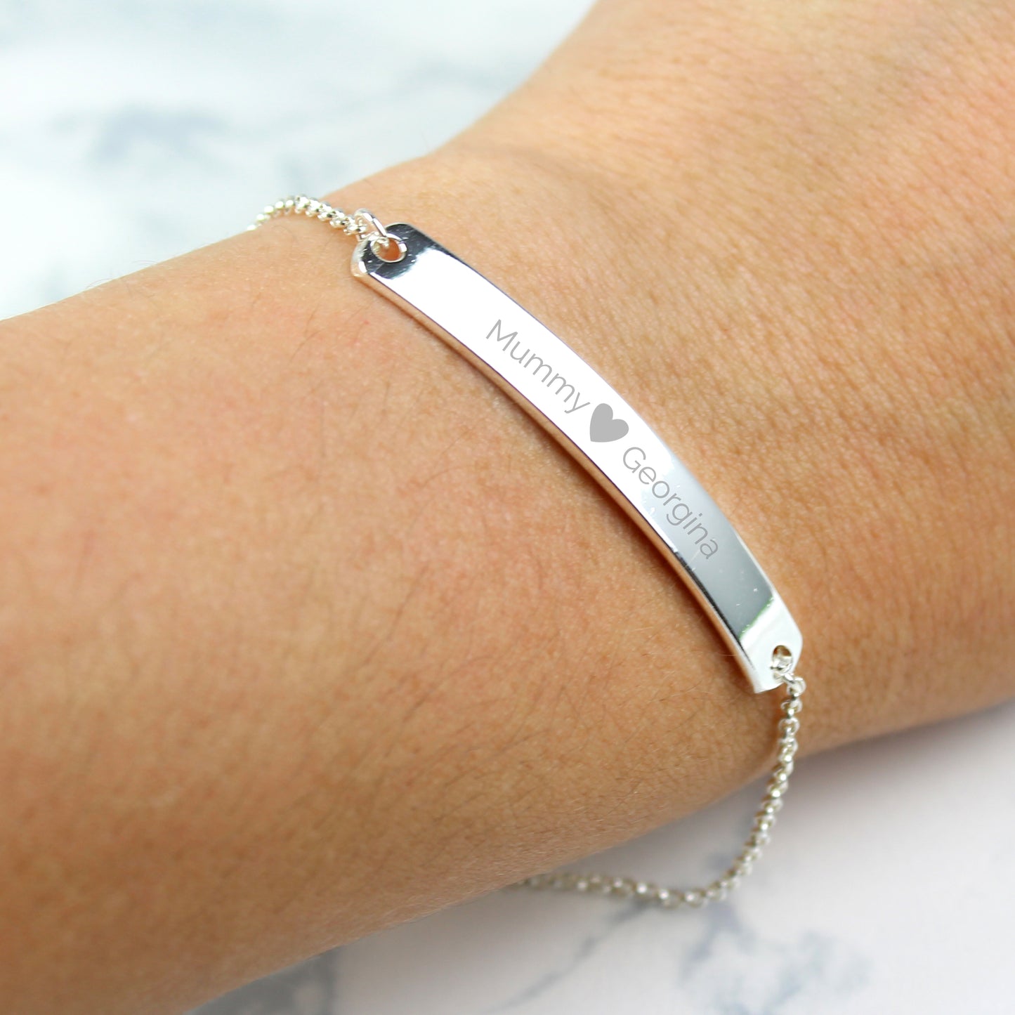 Personalised Jewellery Heart Bar Bracelet