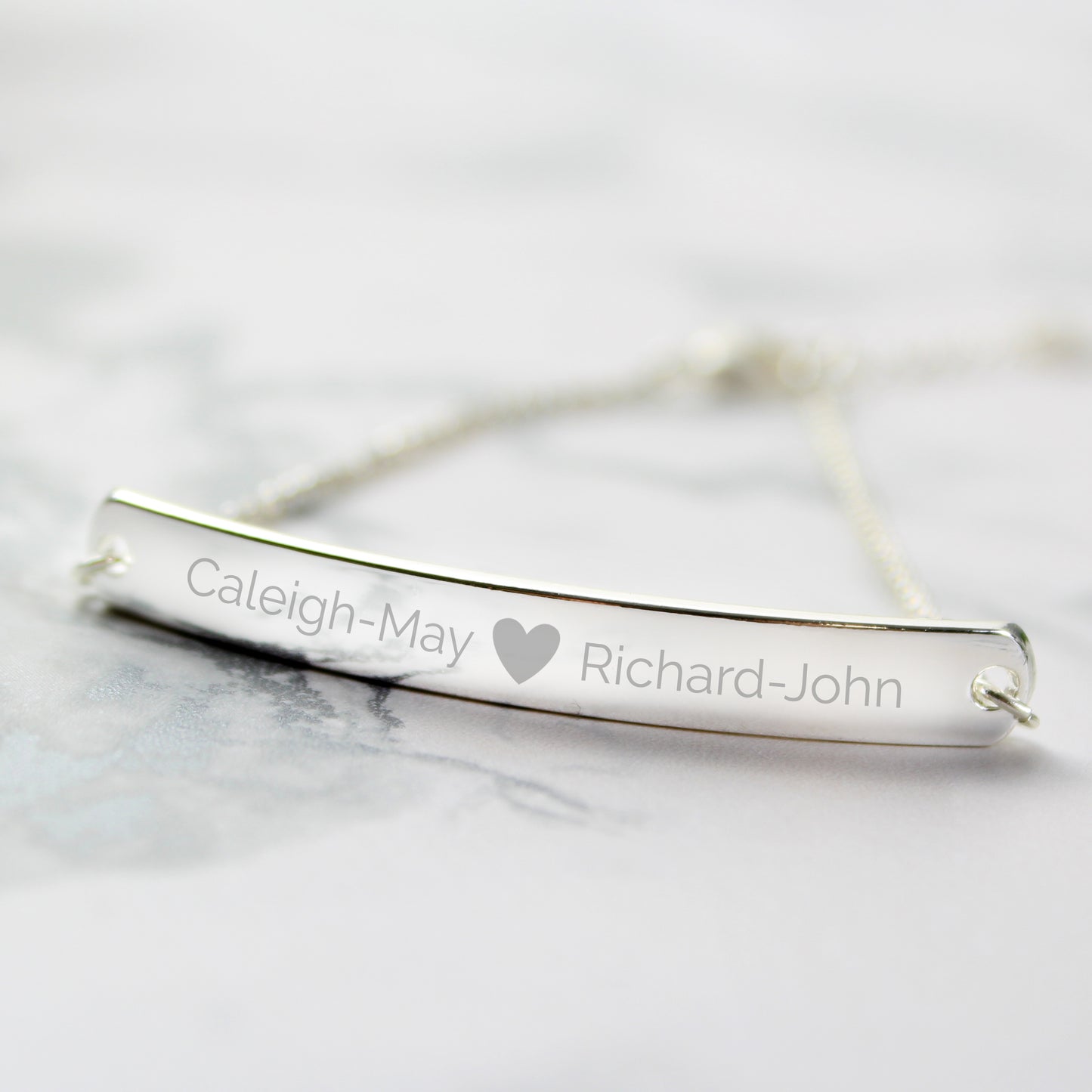 Personalised Jewellery Heart Bar Bracelet