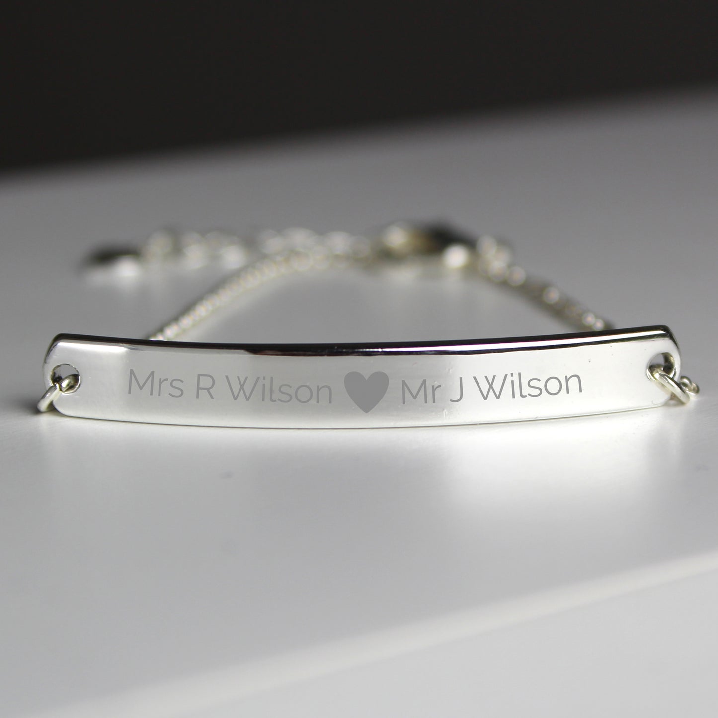 Personalised Jewellery Heart Bar Bracelet