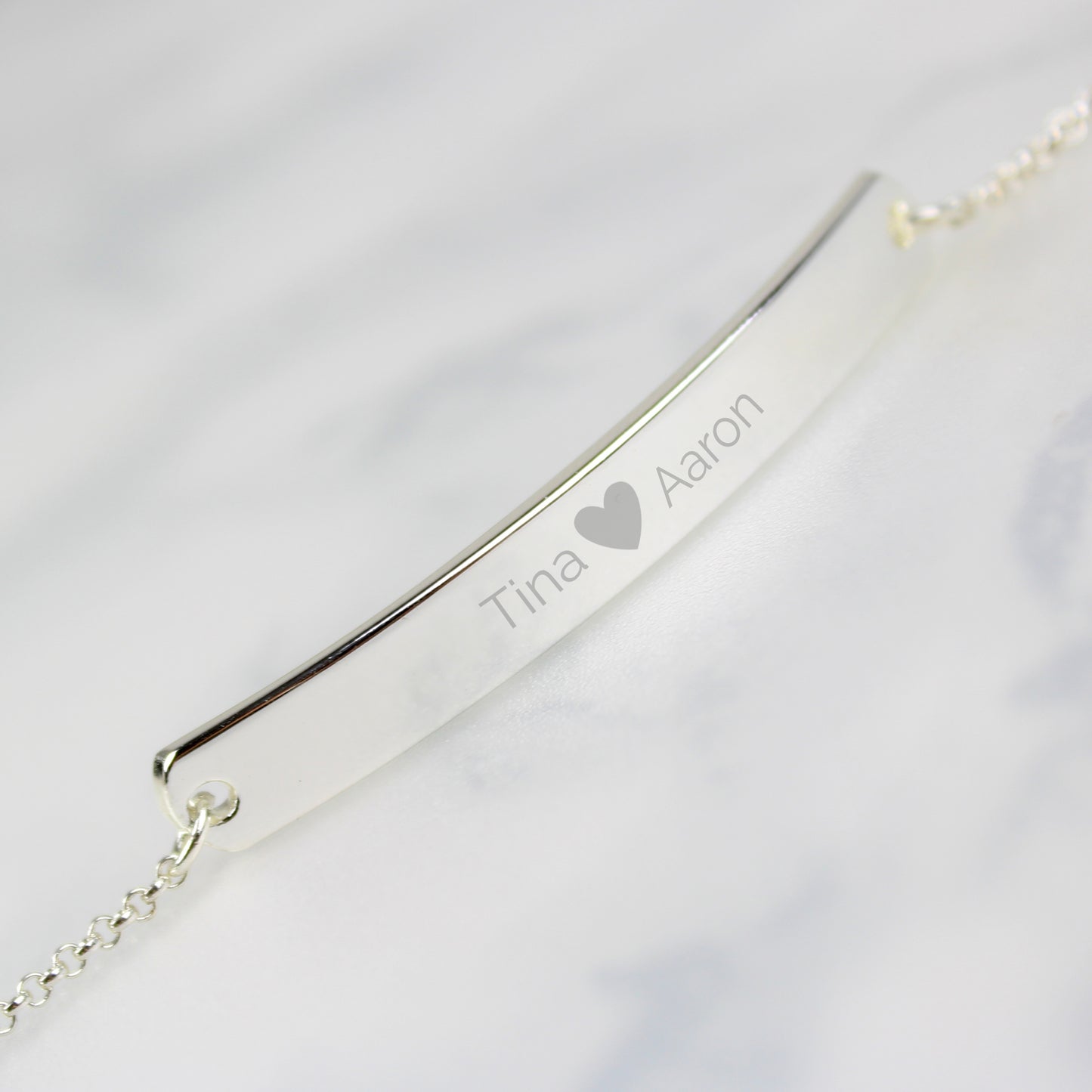 Personalised Jewellery Heart Bar Bracelet