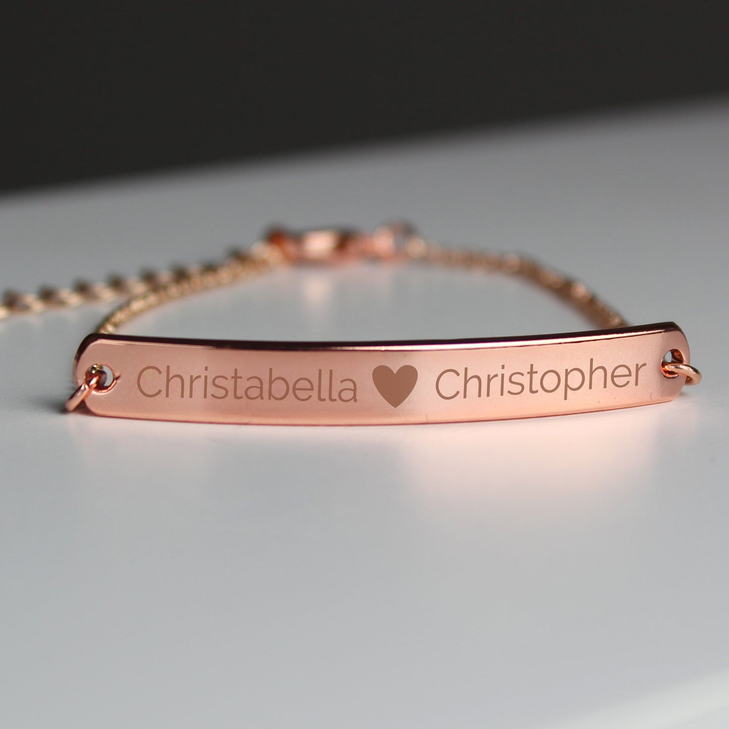 Personalised Jewellery Heart Bar Bracelet