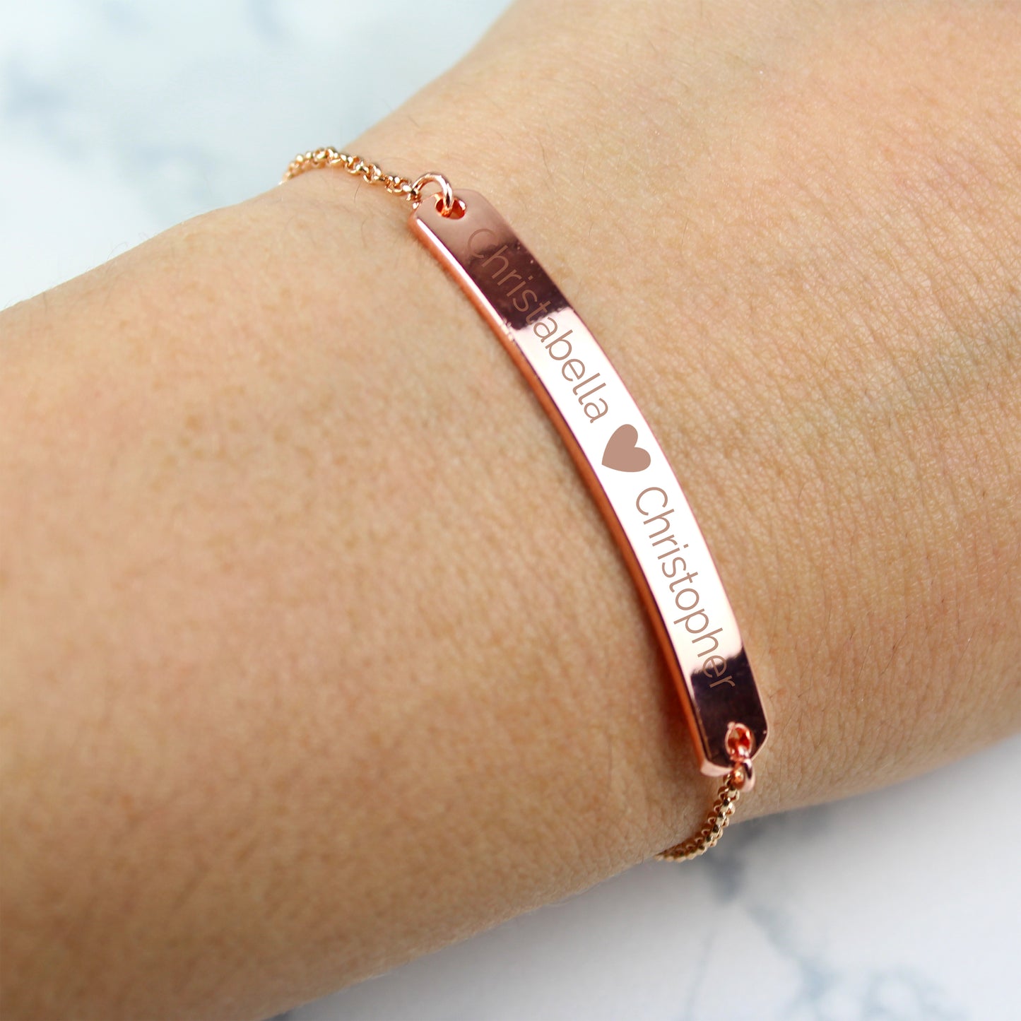 Personalised Jewellery Heart Bar Bracelet