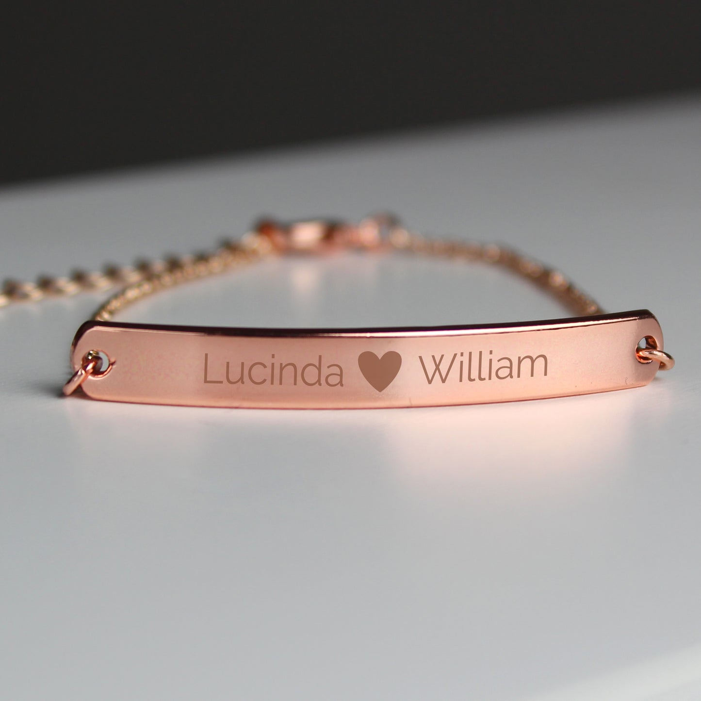 Personalised Jewellery Heart Bar Bracelet