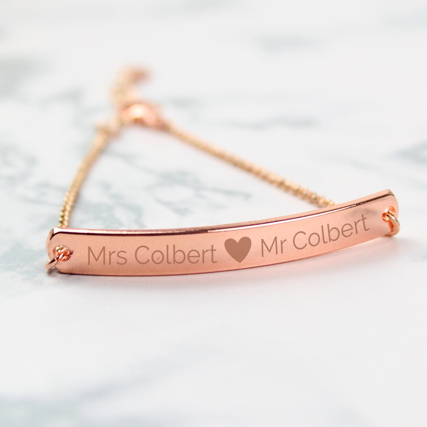 Personalised Jewellery Heart Bar Bracelet