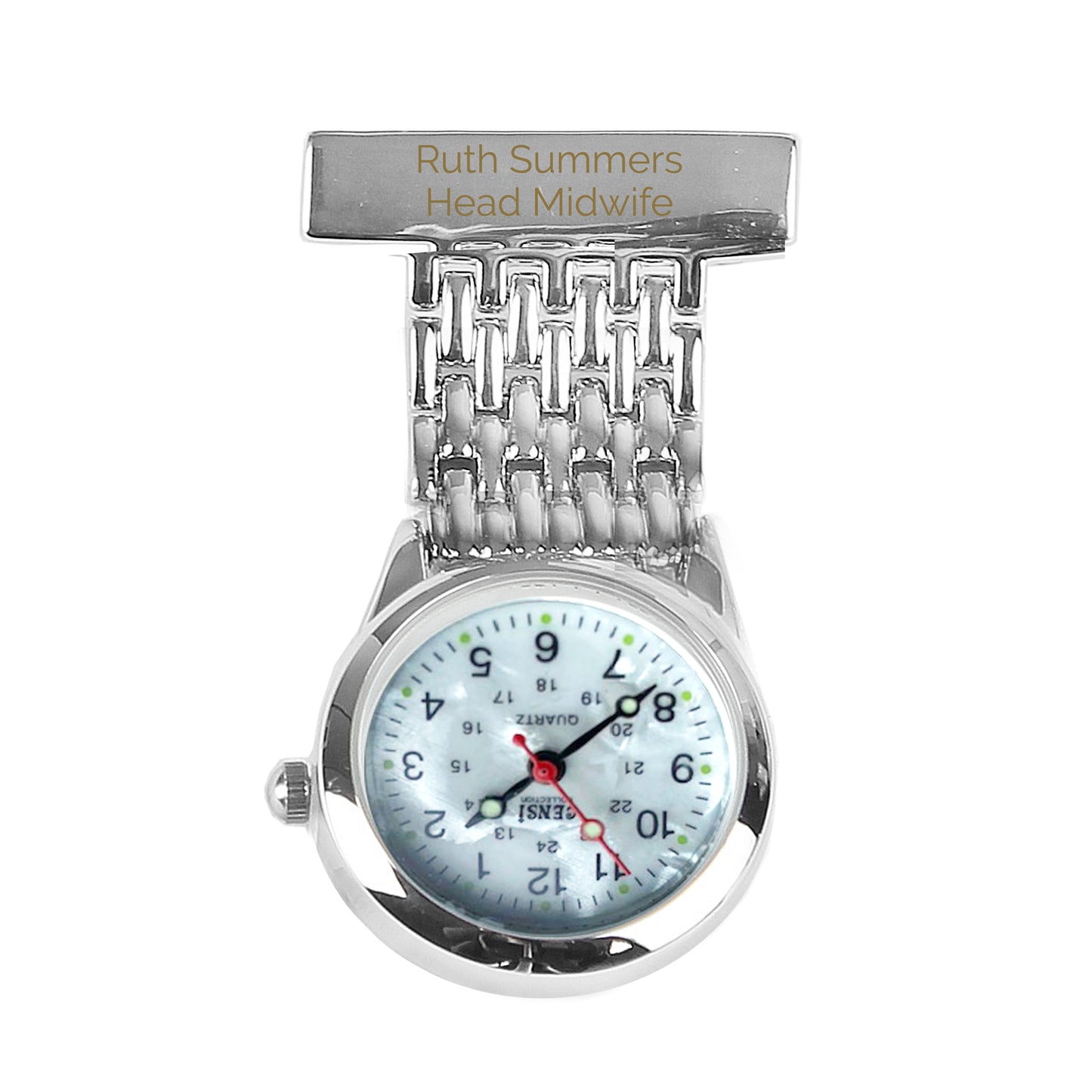 Personalised Nurse's Silver Fob Watch