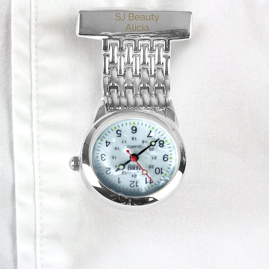 Personalised Nurse's Silver Fob Watch
