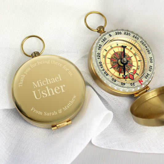 Personalised Wedding Compass 7cm