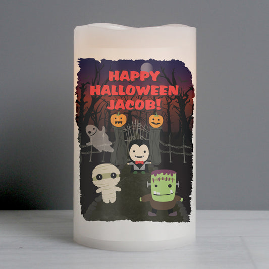 Personalised Halloween LED Candle 13cm