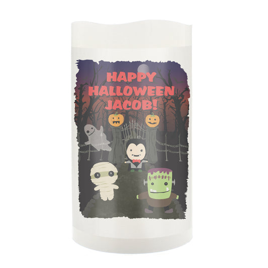Personalised Halloween LED Candle 13cm