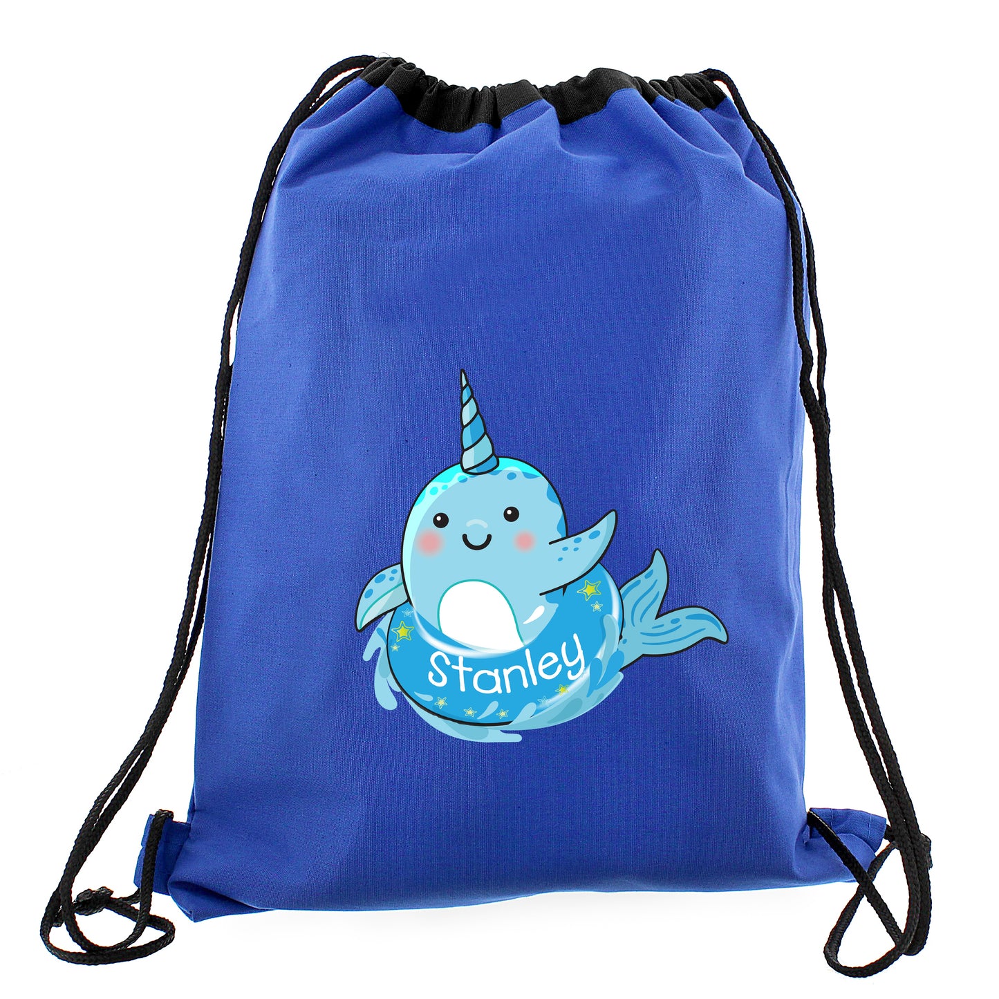 Personalised Narwhal Childrens Swim Bag 44cm