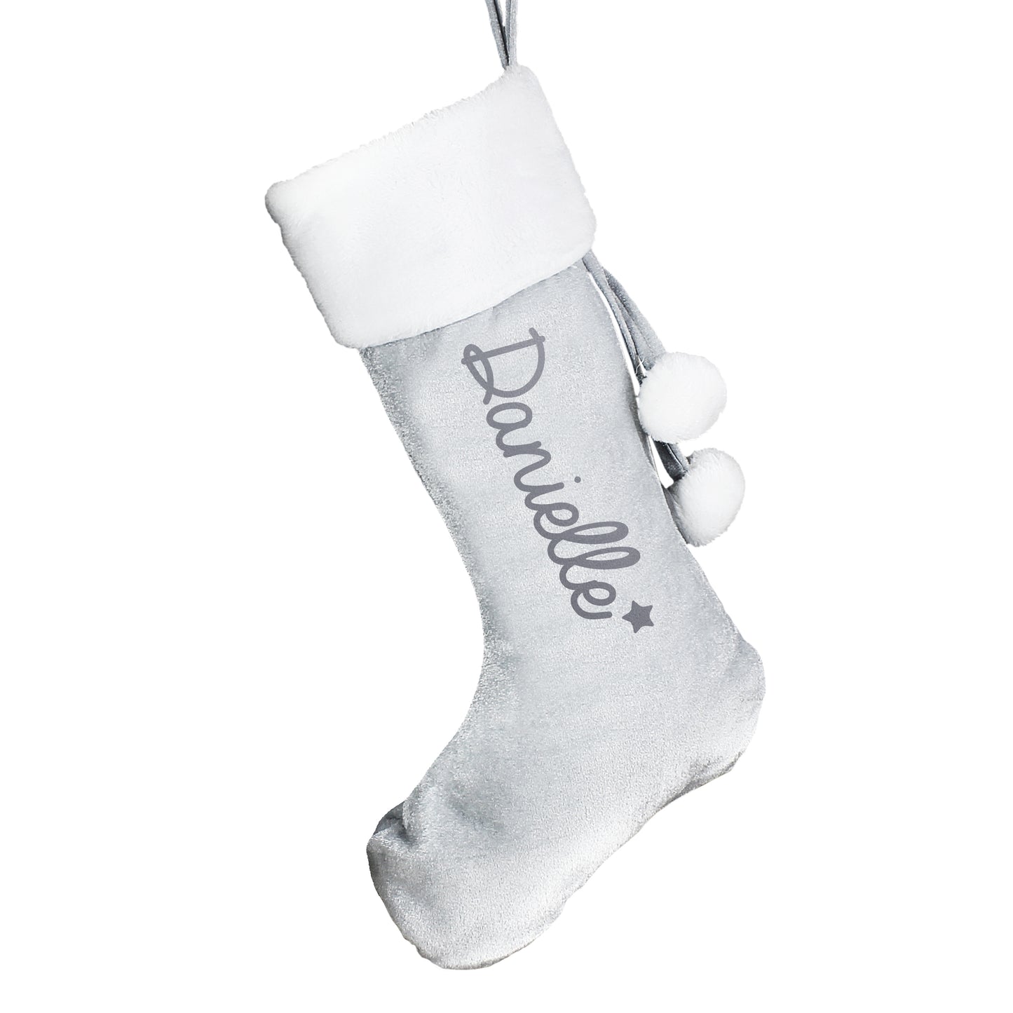 Personalised Silver Grey Christmas Stocking 50cm