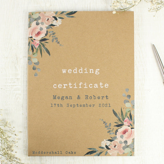 Personalised Wedding Certificate Display Book 30cm