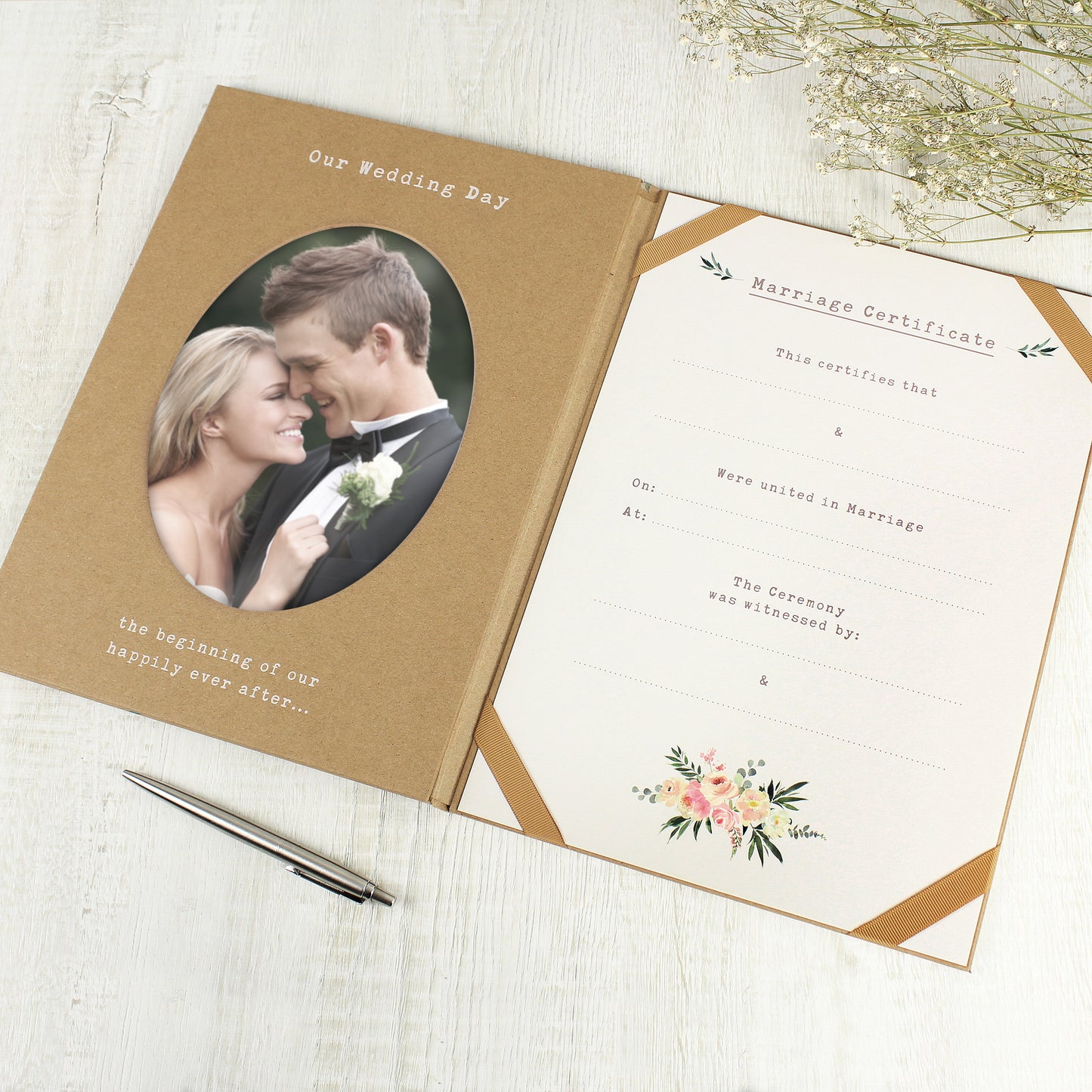 Personalised Wedding Certificate Display Book 30cm