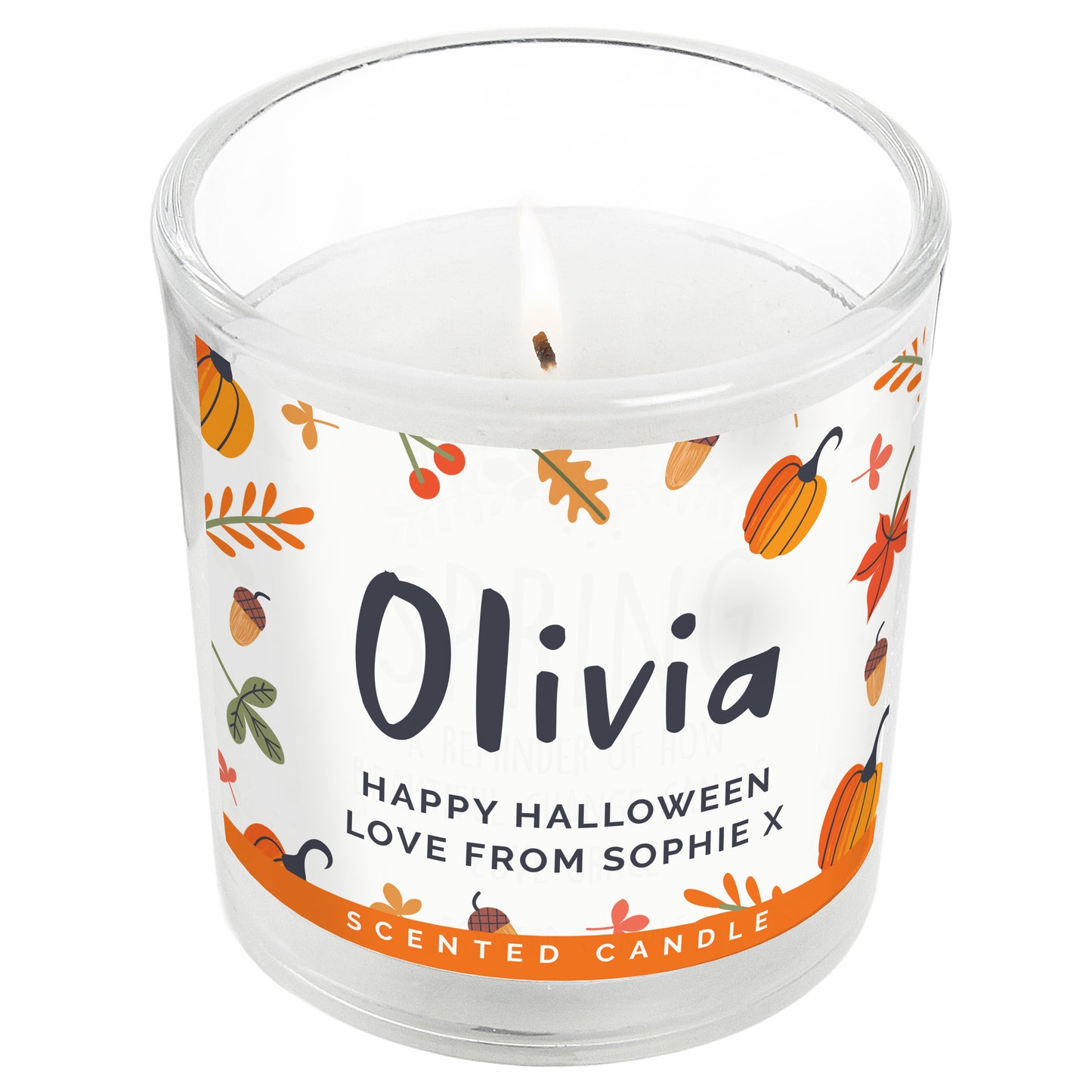 Personalised Pumpkin Jar Candle 8cm