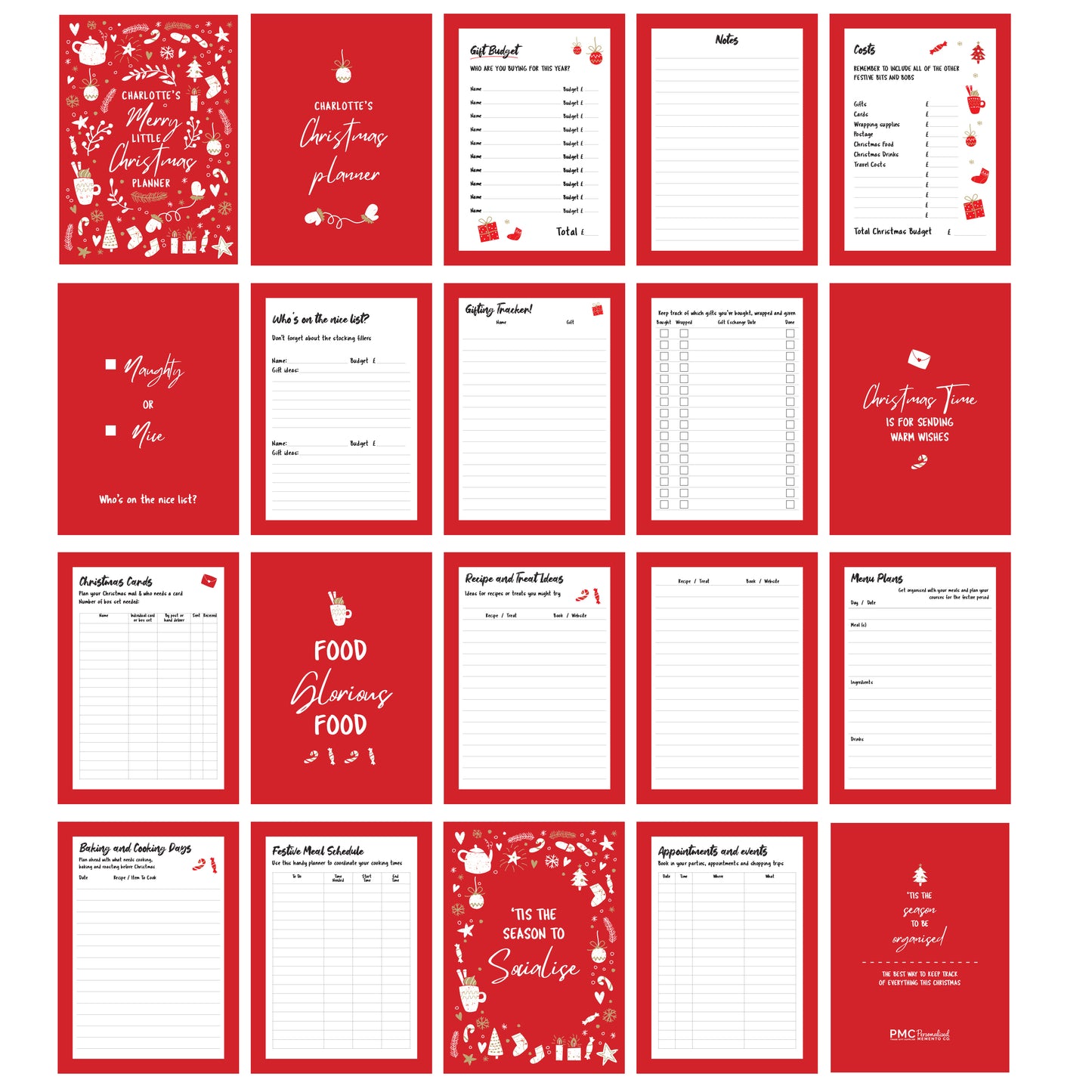Personalised A5 Christmas Planner