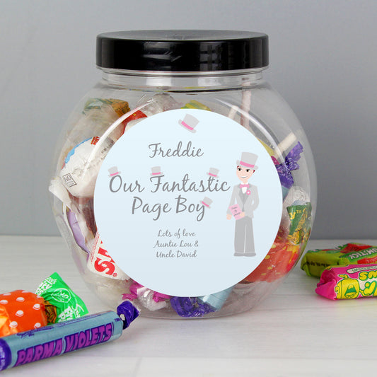 Personalised Fantastic Pageboy Sweet Jar