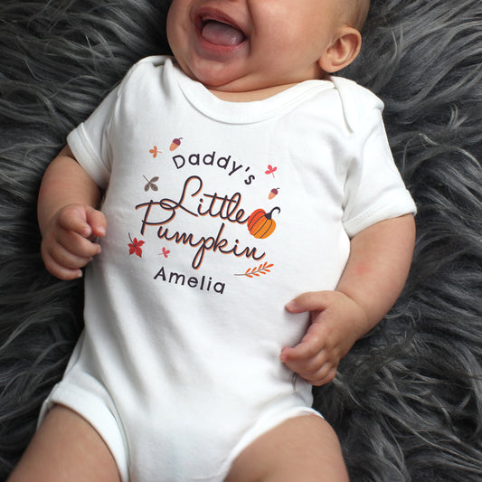 Personalised Baby Vest Little Pumpkin 0-3 months