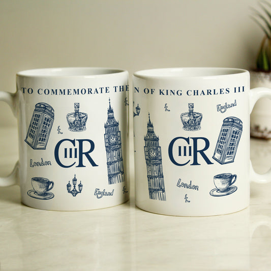 Personalised King Charles III British Icons Coronation Commemorative Mug