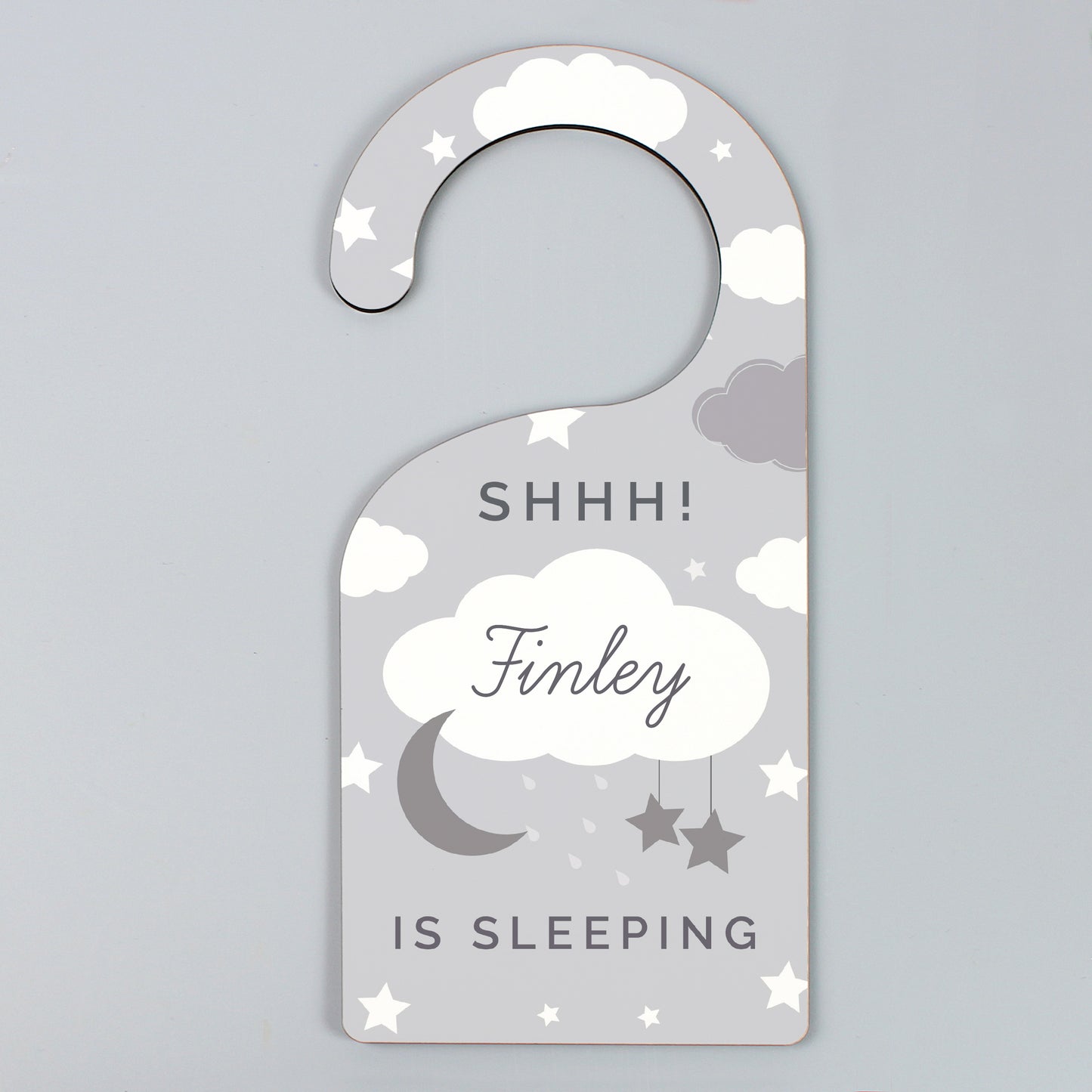 Personalised New Baby Moon and Stars Door Hanger 23cm