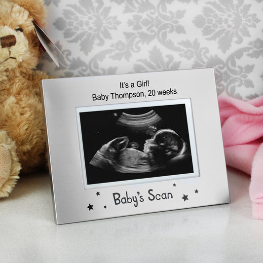 Personalised Baby Scan Silver Frame