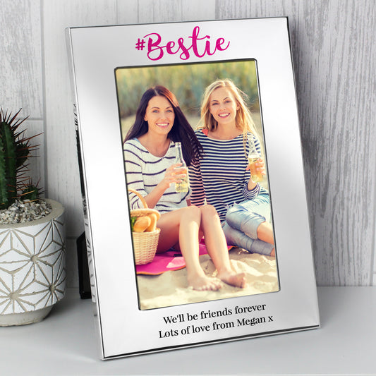 Personalised Bestie 4x6 Silver Photo Frame