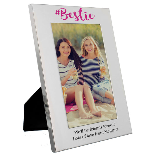 Personalised Bestie 4x6 Silver Photo Frame