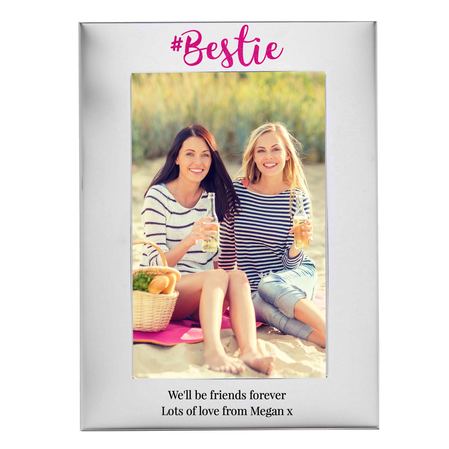 Personalised Bestie 4x6 Silver Photo Frame