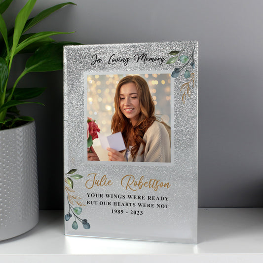 Photo Frame Glitter Personalised In Loving Memory 4x4