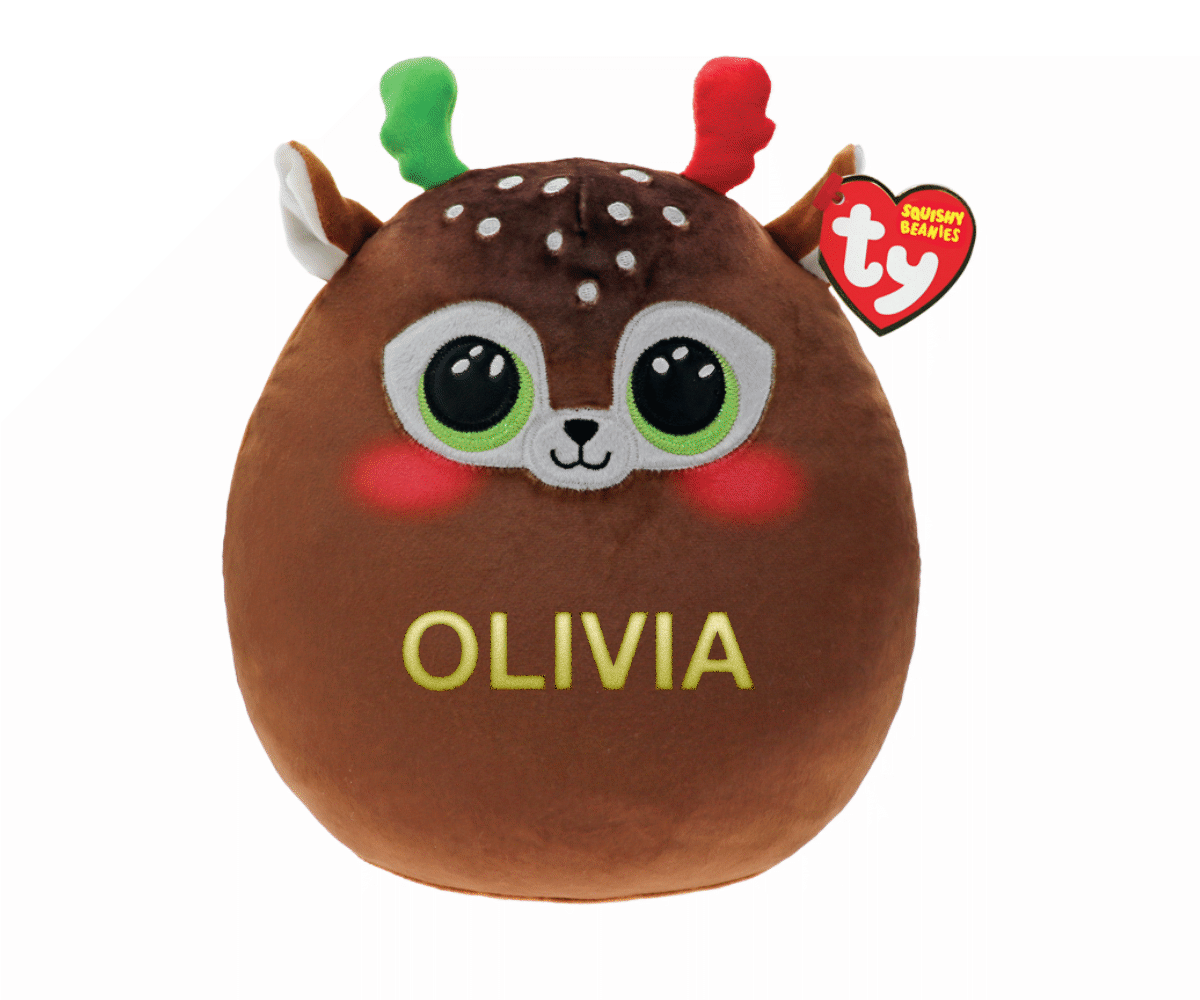 Personalised Ty Squish a Boo 10 Inch Minx Reindeer Plush