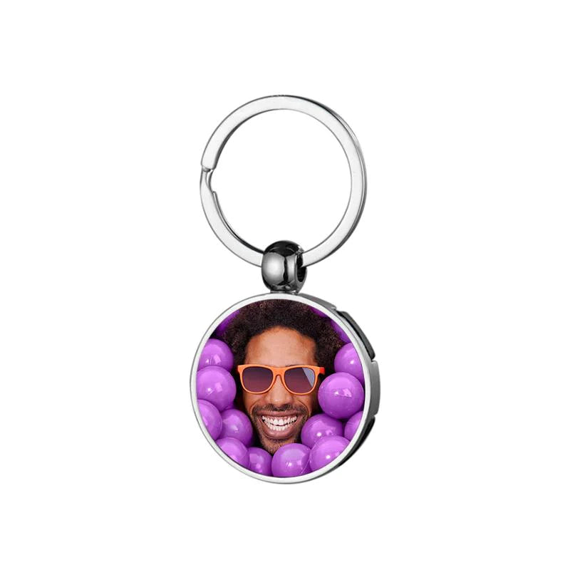 Round Clock Metal Keyring