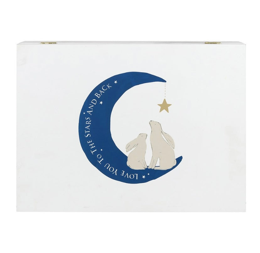 Personalised Look At The Stars Wooden Baby Memory Box