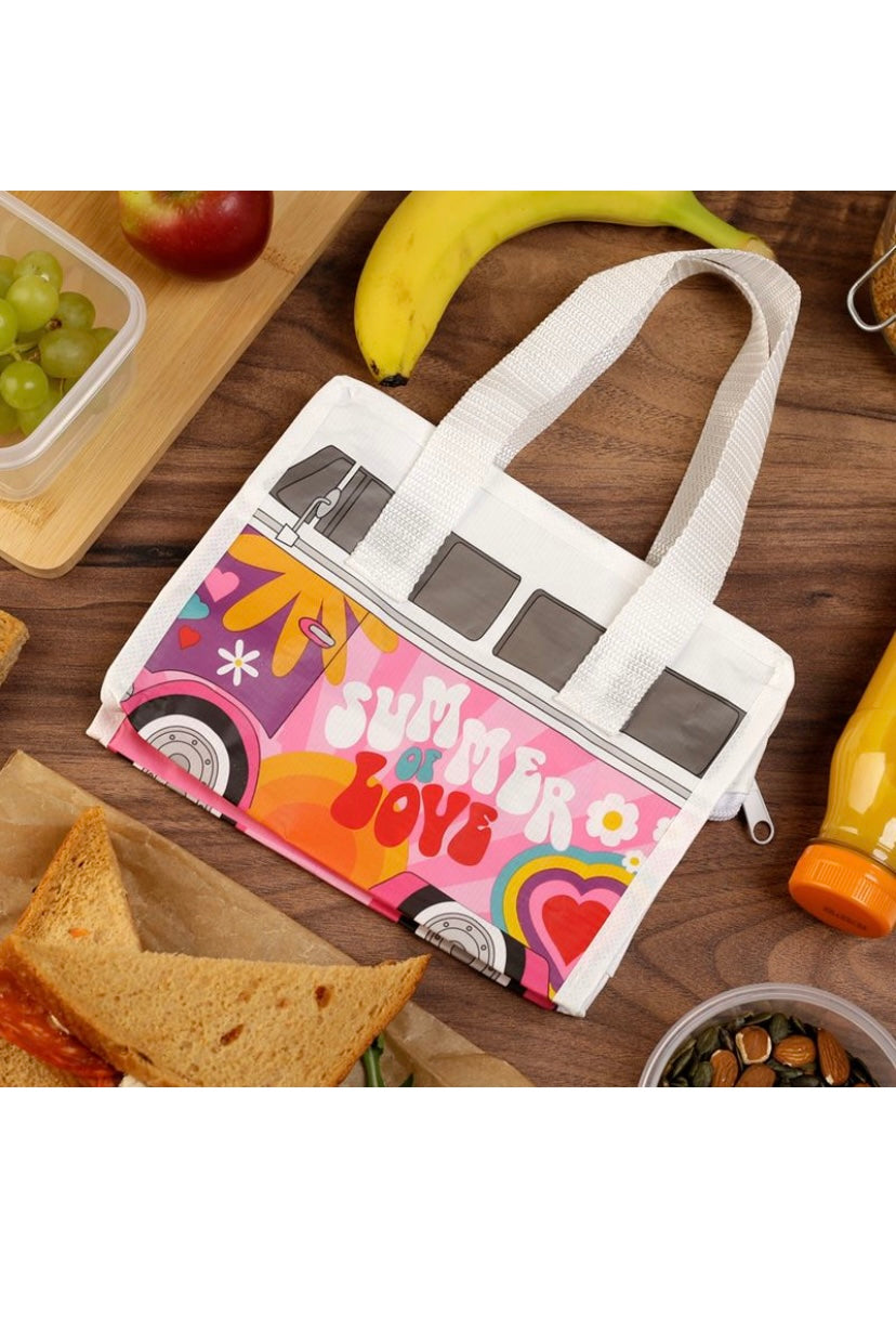 Volkswagen VW T1 Camper Bus RPET Recycled Plastic Bottles Reusable Lunch Bag