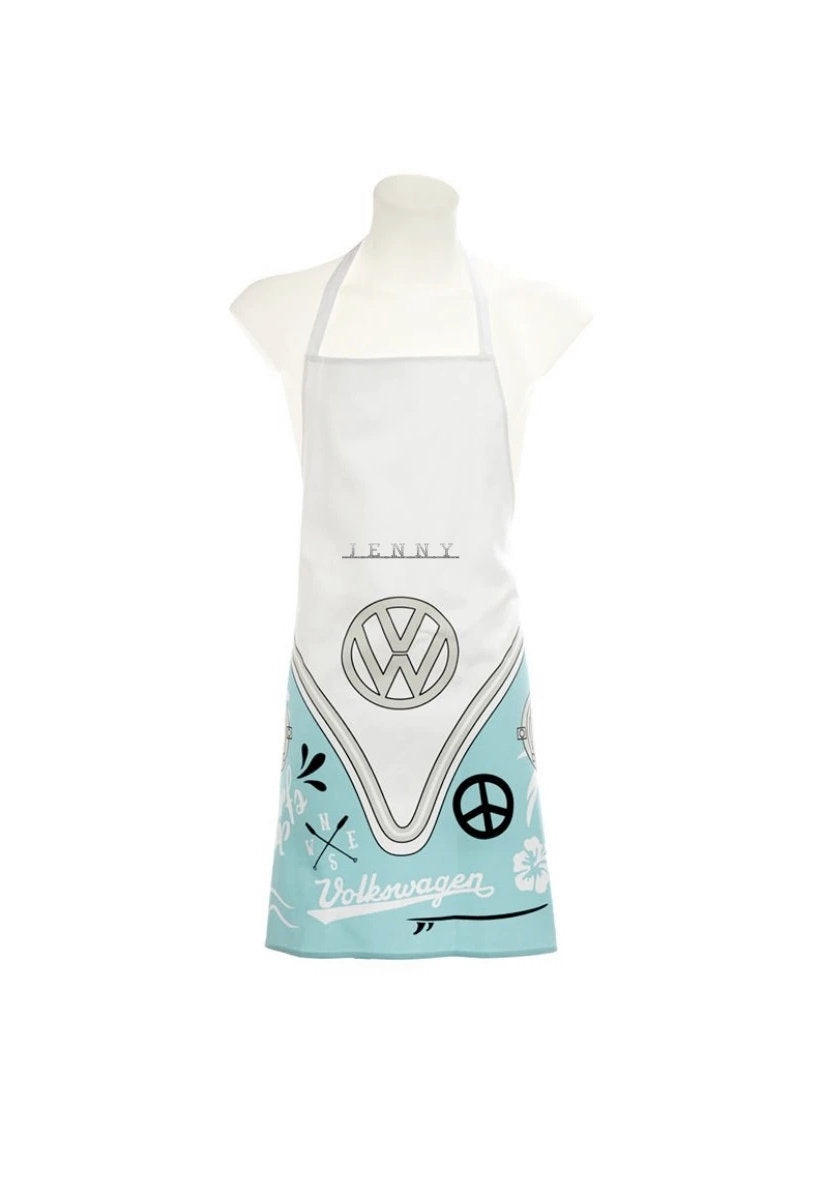 Personalised Cotton Apron Volkswagen VW Campervan Bus Surf Adventure