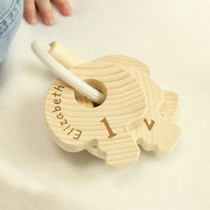 Personalised Wooden Baby Keys Name Only