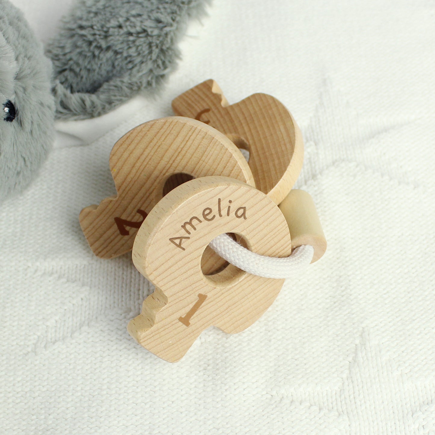 Personalised Wooden Baby Keys Name Only