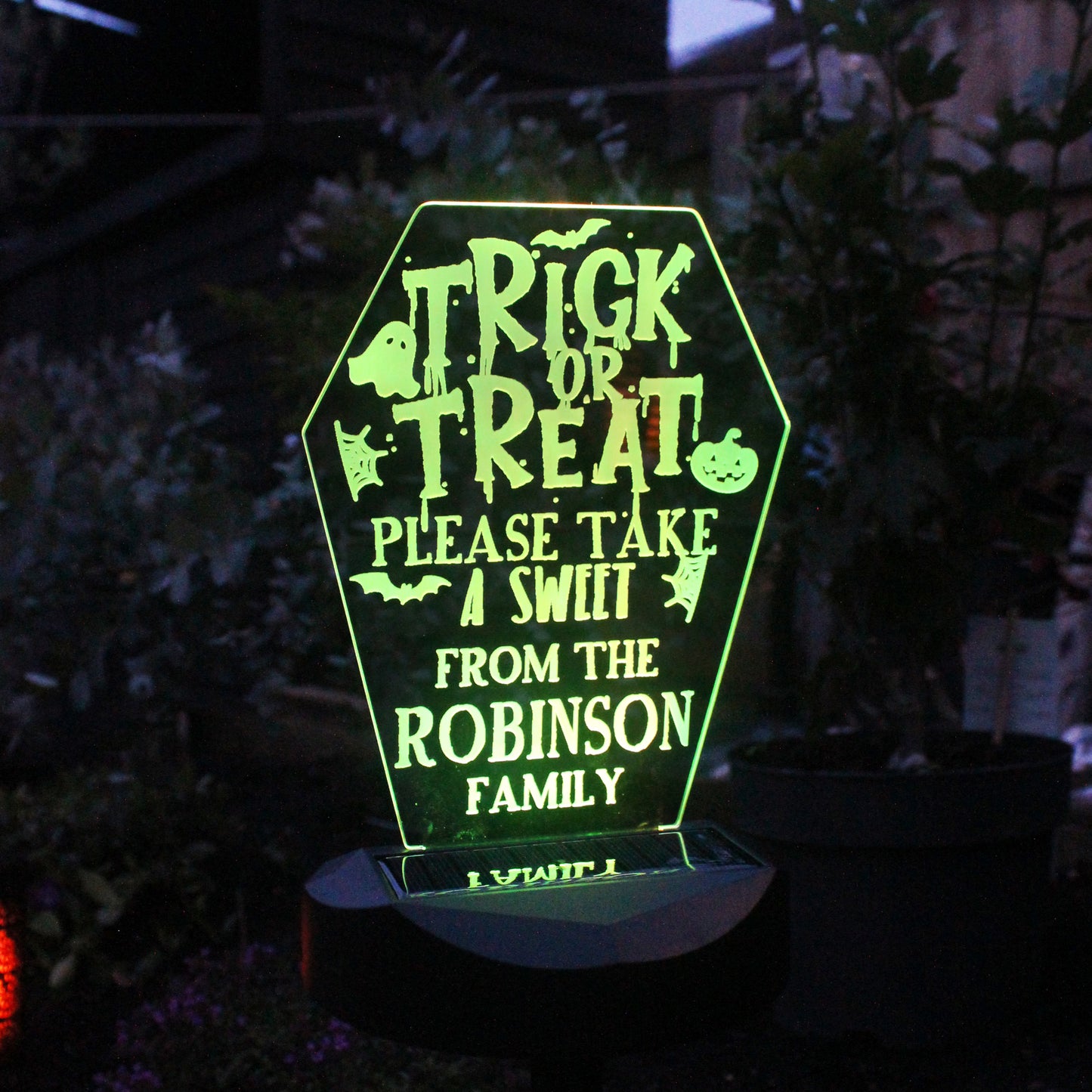 Personalised Trick or Treat Halloween Solar Light