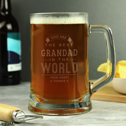 Personalised Best in The World Pint Stern Tankard