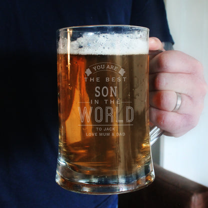 Personalised Best in The World Pint Stern Tankard