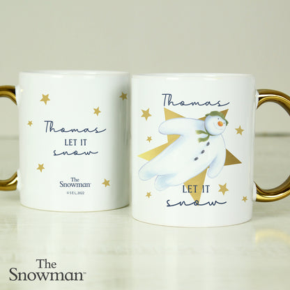 The Snowman Let it Snow Gold Handed Mug